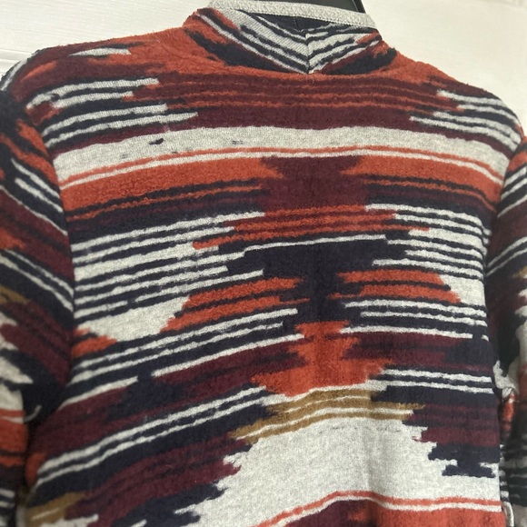 Lucky Brand Aztec Cardigan sweater waterfall style open front size L - Picture 9 of 15